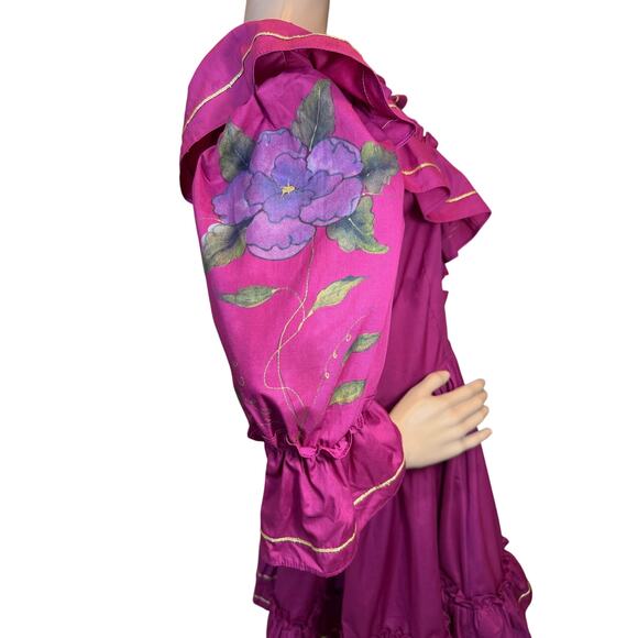 VTG Fancy Square Dance Dress Full Circle Skirt SZ 10 Rockabilly Fairy Victorian - Picture 5 of 16